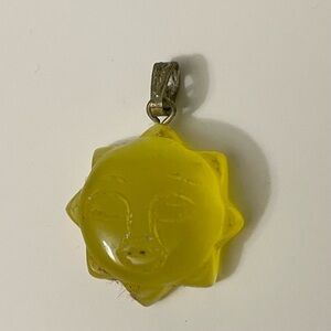 Celestial Sunny Carved Resin Sun Face Pendant